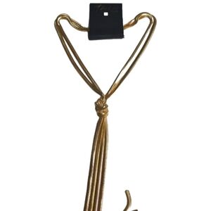 Thalia Sodi Goldtone Mixed Metal Knotted Herringbone Fringe Y Necklace 20"+3 $39